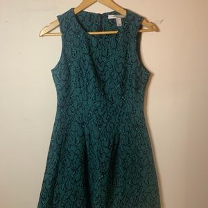 Green and Black Dress